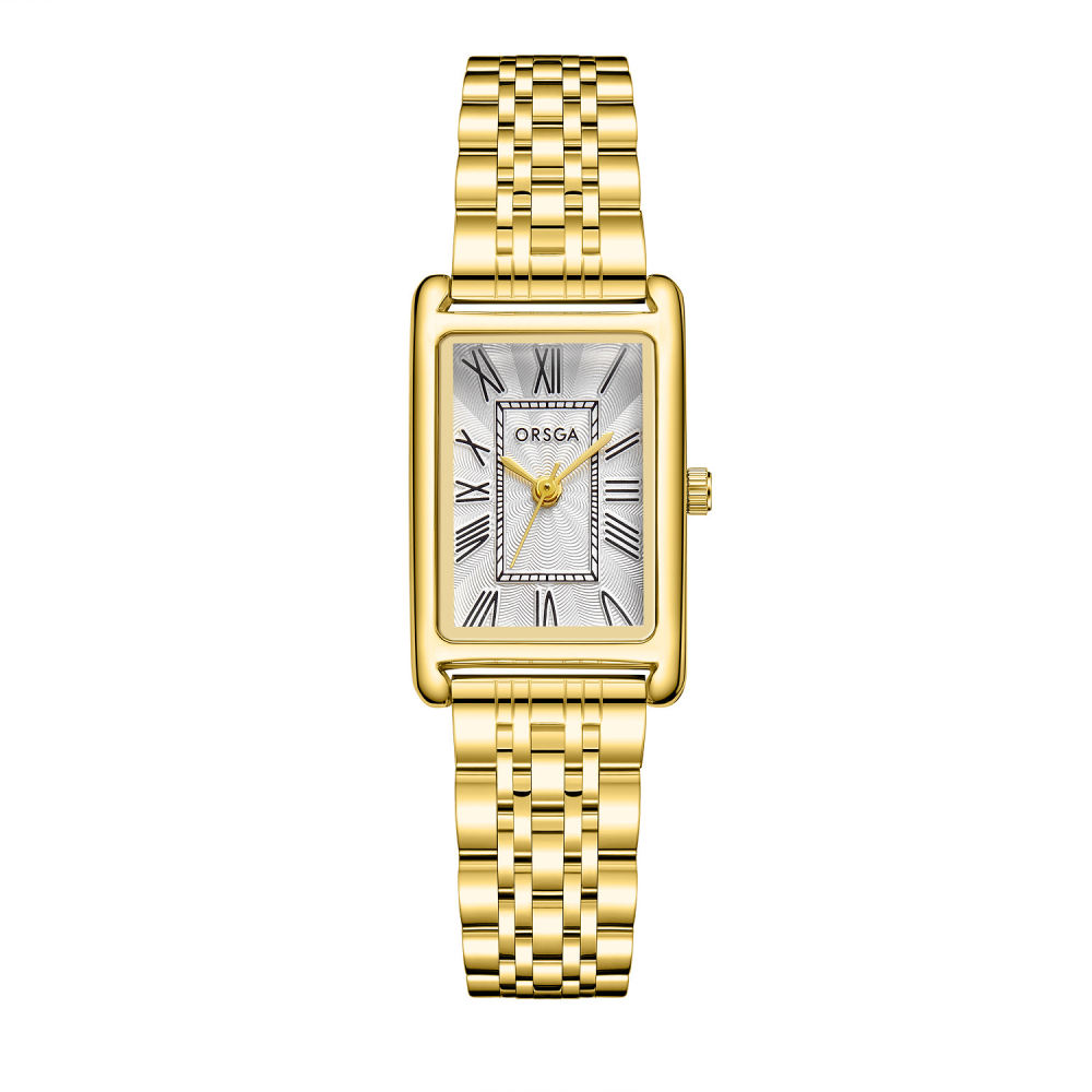 SOH Orsga — Gold Steel Band White Dial